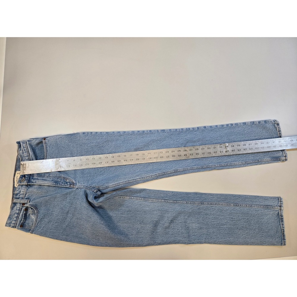 Abercrombie & Fitch The 90s Straight Ultra High Rise Jeans Light Wash Blue 25/0L - Picture 10 of 11